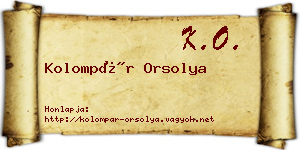Kolompár Orsolya névjegykártya